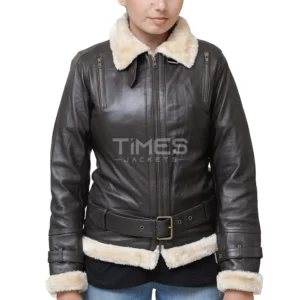 Brown Shearling Leather Jacket