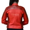 Red Distressed Leather Jacket