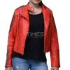 Red Distressed Leather Jacket