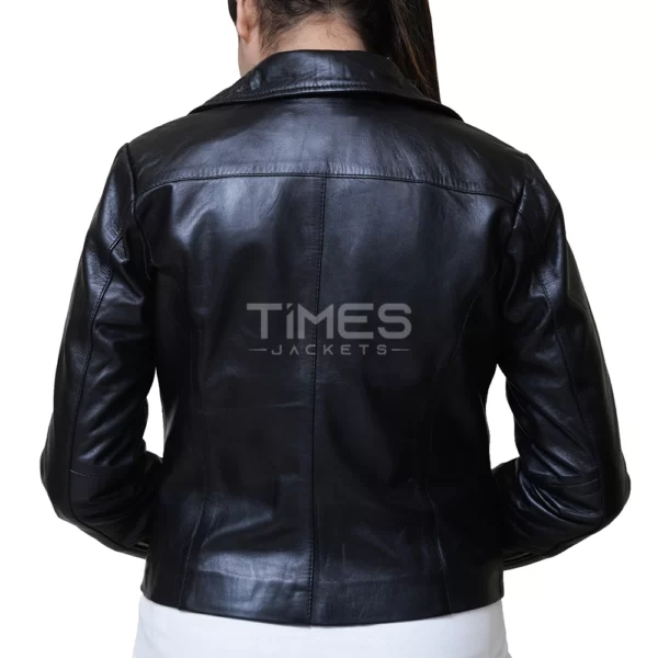 Black Slim Fit Biker Leather Jacket