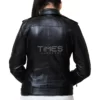 Black Asymmetrical Motorcycle Leather Jacket Women