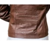 Brown Pocket Leather Jacket