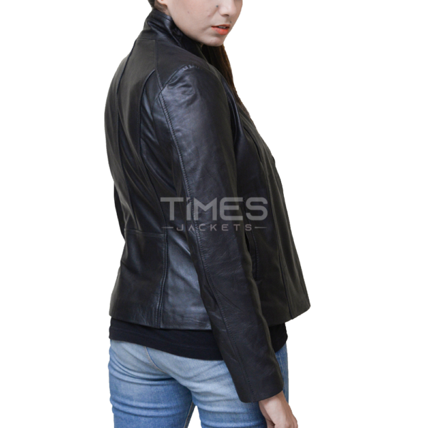 Women's Black Biker Real Leather Jacket