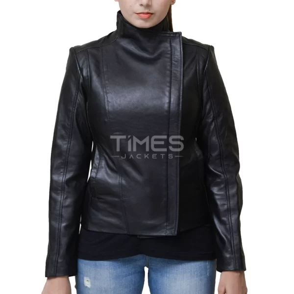 Women's Black Biker Real Leather Jacket