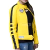 Women Yellow Biker Leather Jacket