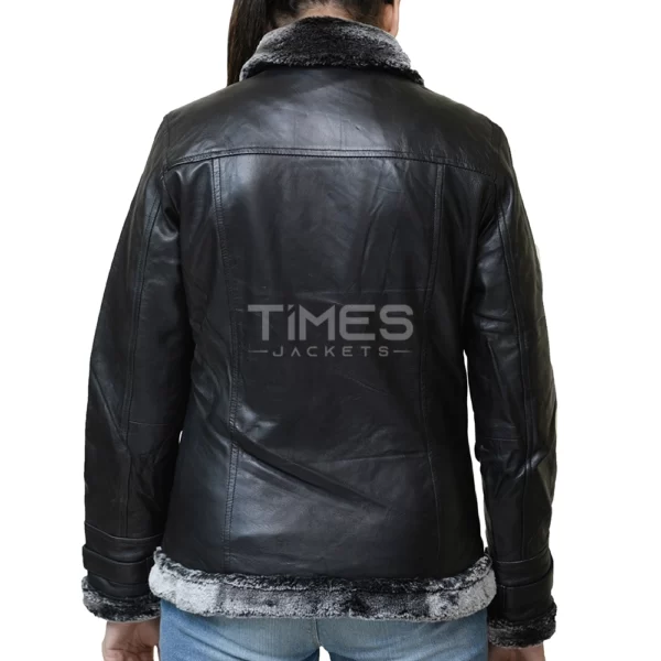 Black Shearling Leather Jacket