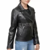 Womens Black Biker Leather Jacket