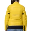 Women Yellow Biker Leather Jacket