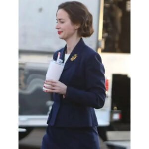 Oppenheimer 2023 Emily Blunt Blue Coat