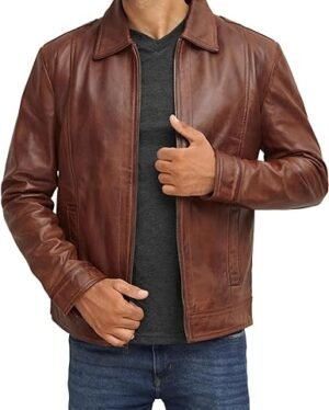 Men's Modern Fit Leather Jacket