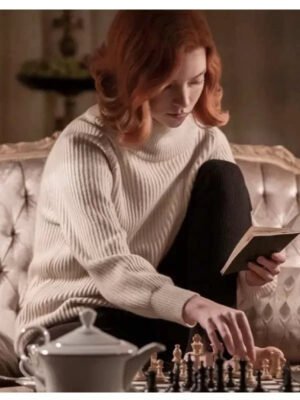 Beth Harmon The Queen?s Gambit White Sweater