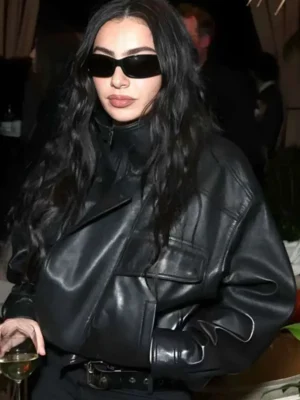 Marty Supreme Charli XCX Black Leather Jacket