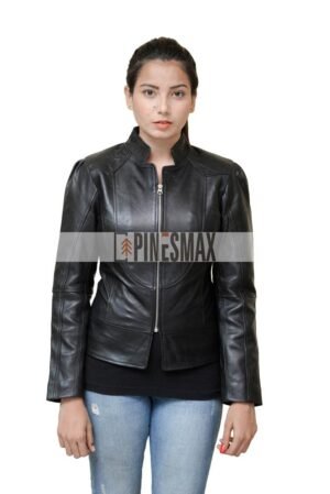 Jesica Womens Black Leather Jacket