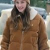 Emily Hall A Merry Little Ex-Mas Brown Corduroy Puffer Jacket