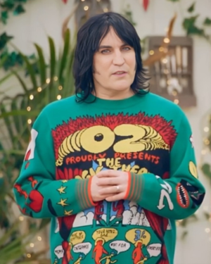 Noel Fielding Green Printed Fleece Sweater
