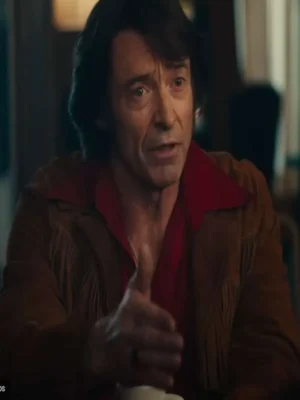 Hugh Jackman Song Sung Blue Brown Fringe Jacket