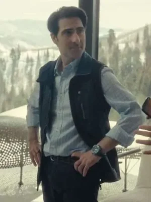 Mountainhead 2025 Jason Schwartzman Blue Vest