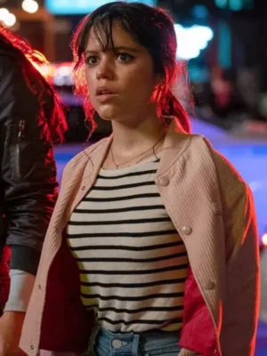 Scream VI Jenna Ortega Pink Bomber Jacket
