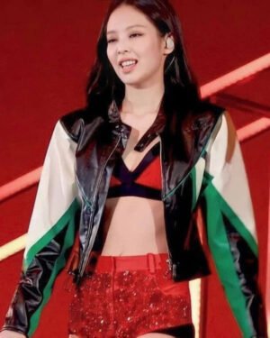 Blackpink Born Pink Jennie Kim Cropped Leather Jacket
