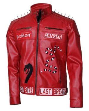 I Am Venomous Last Bite Snake Danger Studded Jacket