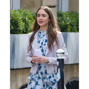 Emily Cooper Emily In Paris White Leather Jacket