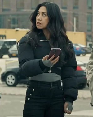 Liza Lapira The Equalizer S03 Black Puffer Cropped Jacket