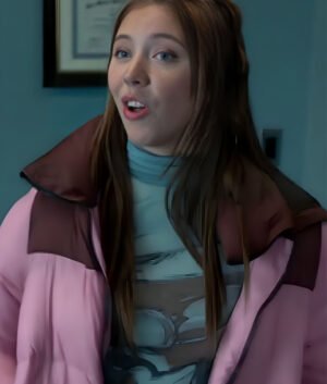 Murder in a Small Town 2024 Holly Alberg Pink Puffer Jacket