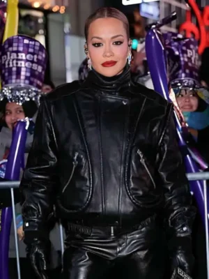 Rita Ora NYC Black Leather Jacket