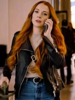 Lindsay Lohan Our Little Secret 2024 Leather Jacket