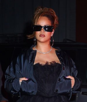 Rihanna Black Cropped Jacket