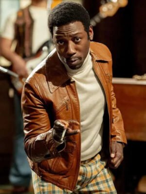 Lamorne Morris Saturday Night 2024 Brown Leather Jacket