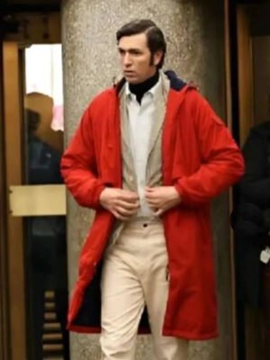 Nicholas Braun Saturday Night 2024 Red Jacket