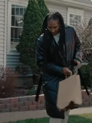 Terri J. Vaughn Queens of Christmas Black Trench Coat