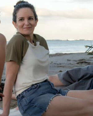 The Four Seasons Tina Fey Olive Green Raglan Sleeve T-Shirt