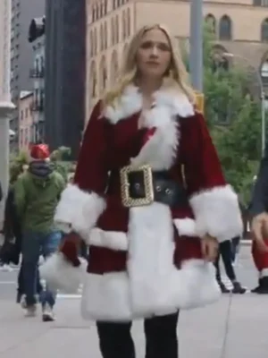 Eddie Janko Blue Bloods S10 Red Shearling Santa Coat