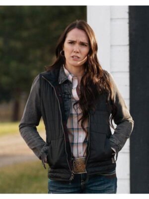 Mia Black Puffer Vest Yellowstone Season 3