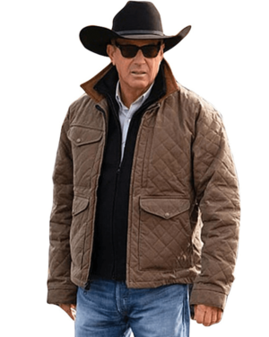 Men Kevin Costner Quilted Jacket | John Dutton Yellowstone Jacket