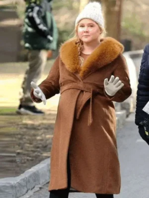 Amy Schumer Kinda Pregnant 2025 Brown Coat