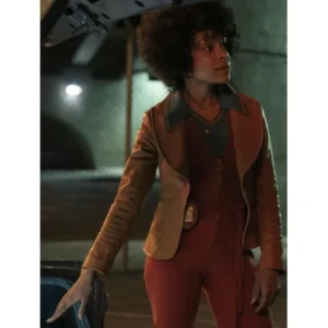 Rachel Hilson Duster Brown Leather Jacket