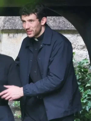 Josh O’Connor Wake Up Dead Man 2025 Black Jacket