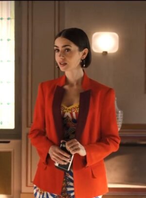 Lily Collins Emily in Paris S05 Red Blazer