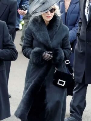 Maeve Harrigan MobLand 2025 Black Leather Coat