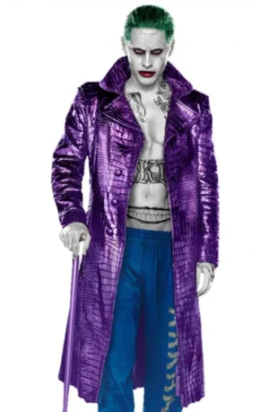 Suicide Squad Jared Leto Joker Leather Jacket Crocodile Texture Coat