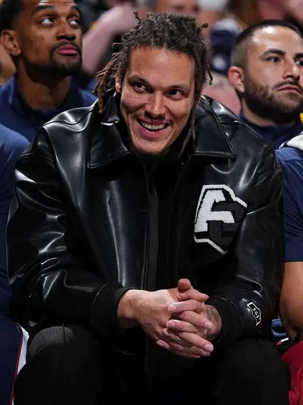 2026-Aaron-Gordon-Black-Leather-Varsity-Jacket.webp