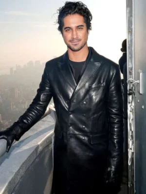 56 Days Avan Jogia Premiere Black Leather Coat