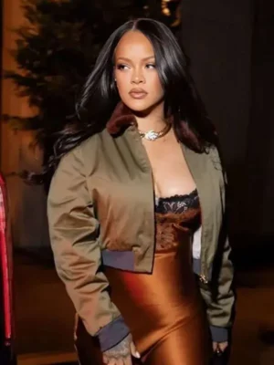 Rihanna NYC Green Cropped Jacket