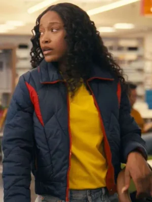 Keke Palmer The Burbs Blue Quilted Jacket