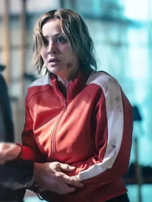 Kaley Cuoco Vanished Orange Track Jacket