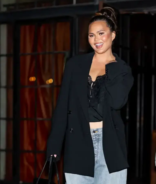 Chrissy-Teigen-NYC-2025-Black-Blazer Chrissy Teigen NYC 2025 Black Blazer