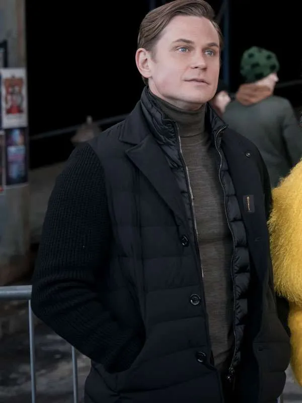 Elsbeth-2025-Billy-Magnussen-Black-Puffer-Jacket Billy Magnussen Elsbeth S02 Black Puffer Jacket